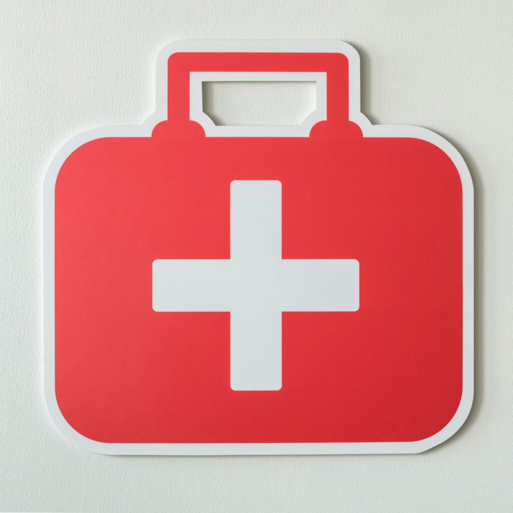 first aid bag paper craft icon x