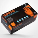 Aurelia Ignite Gloves Nitrile Πορτοκαλί Γάντια Χωρίς Πούδρα 100τμχ